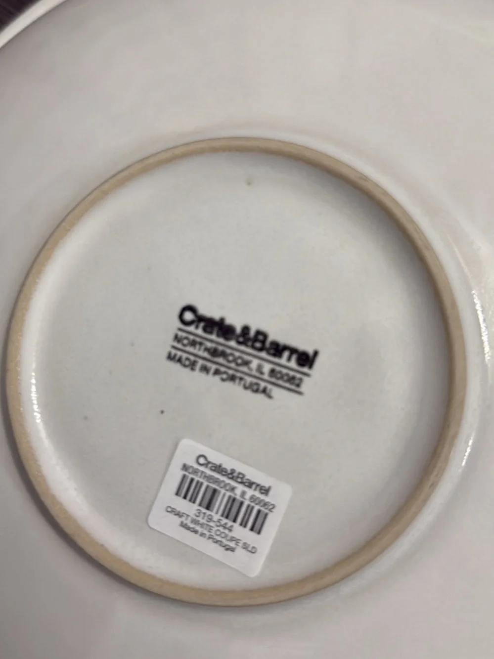 Crate&Barrel Classic White Ceramic salad Plate (Set of 6)